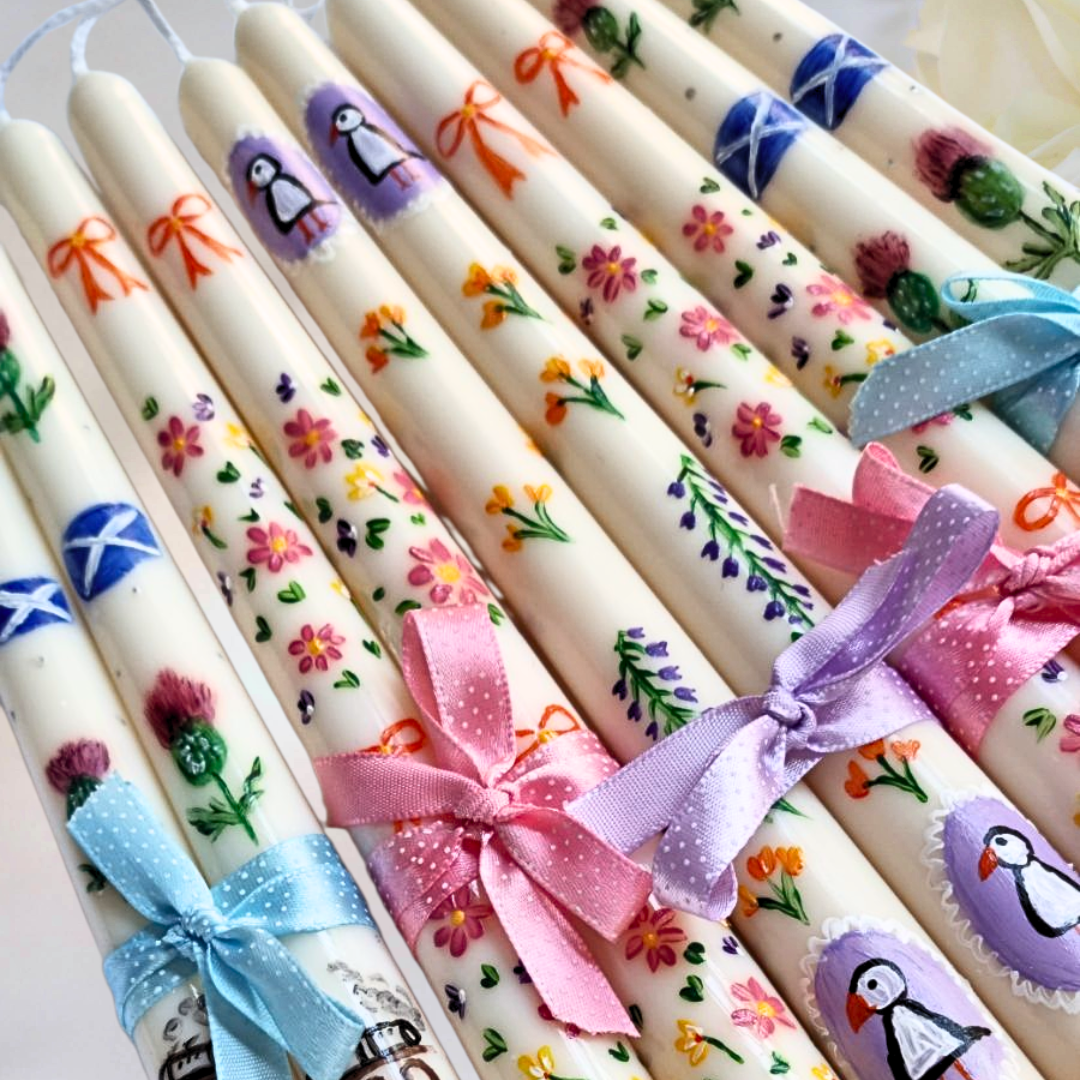 Handpainted Taper Candles (Set of 2)