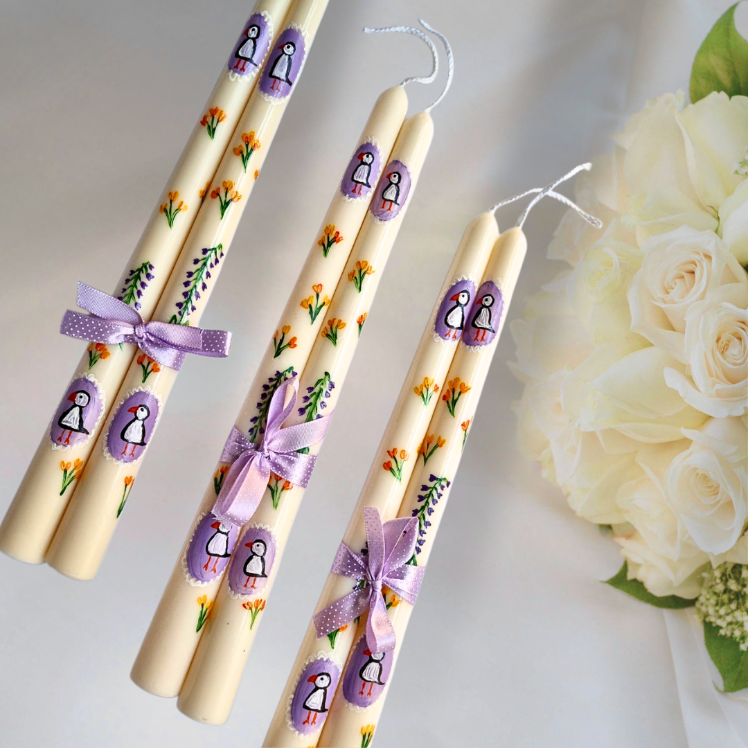 Handpainted Taper Candles (Set of 2)