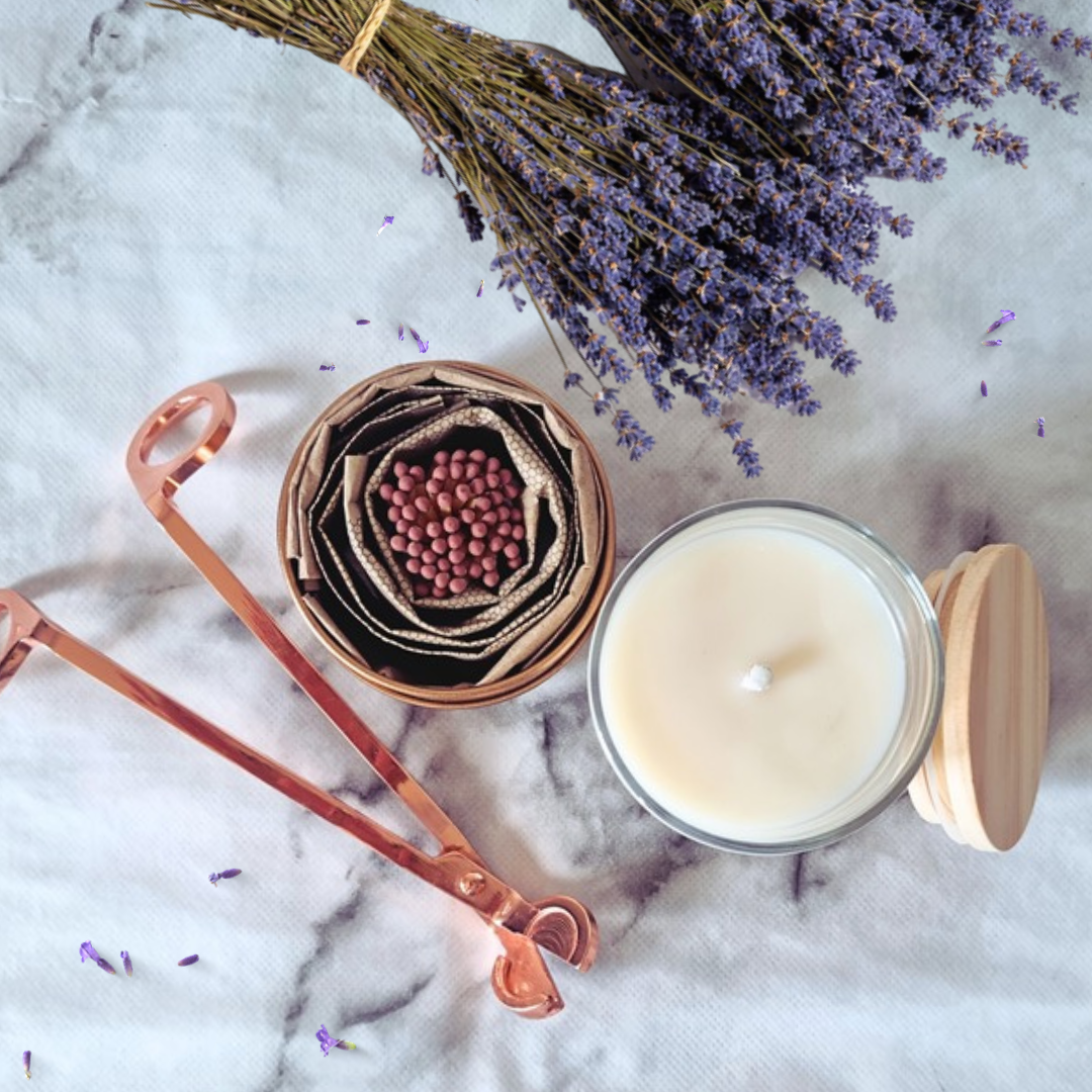 Lavender Vanilla Scented Candle (Jar)