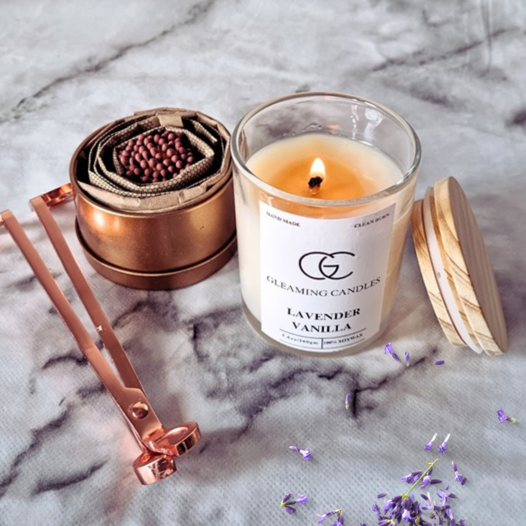 Lavender Vanilla Scented Candle (Jar)