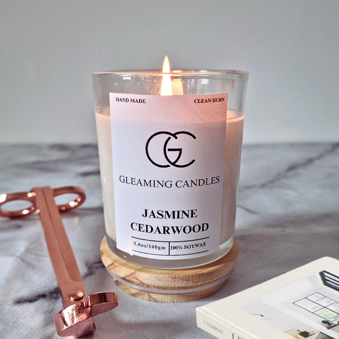 Jasmine Cedarwood Scented Candle (Jar)