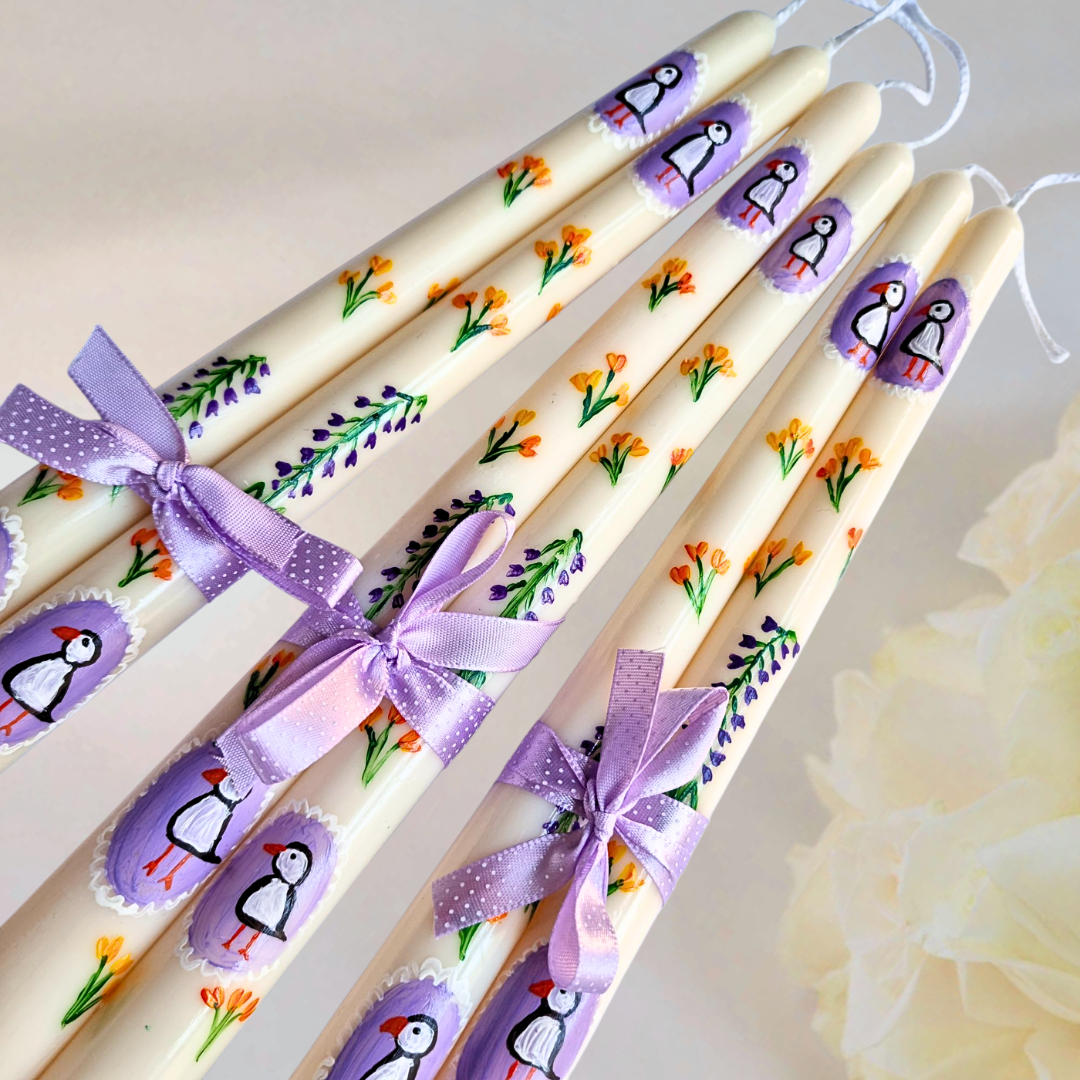 Handpainted Taper Candles (Set of 2)
