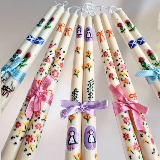 Handpainted Taper Candles (Set of 2)
