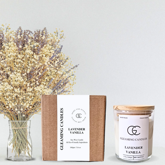 Lavender Vanilla Scented Candle (Jar)