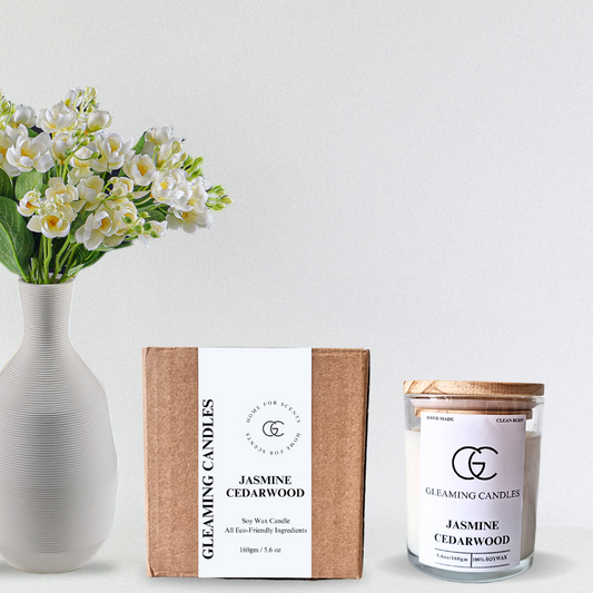 Jasmine Cedarwood Scented Candle (Jar)