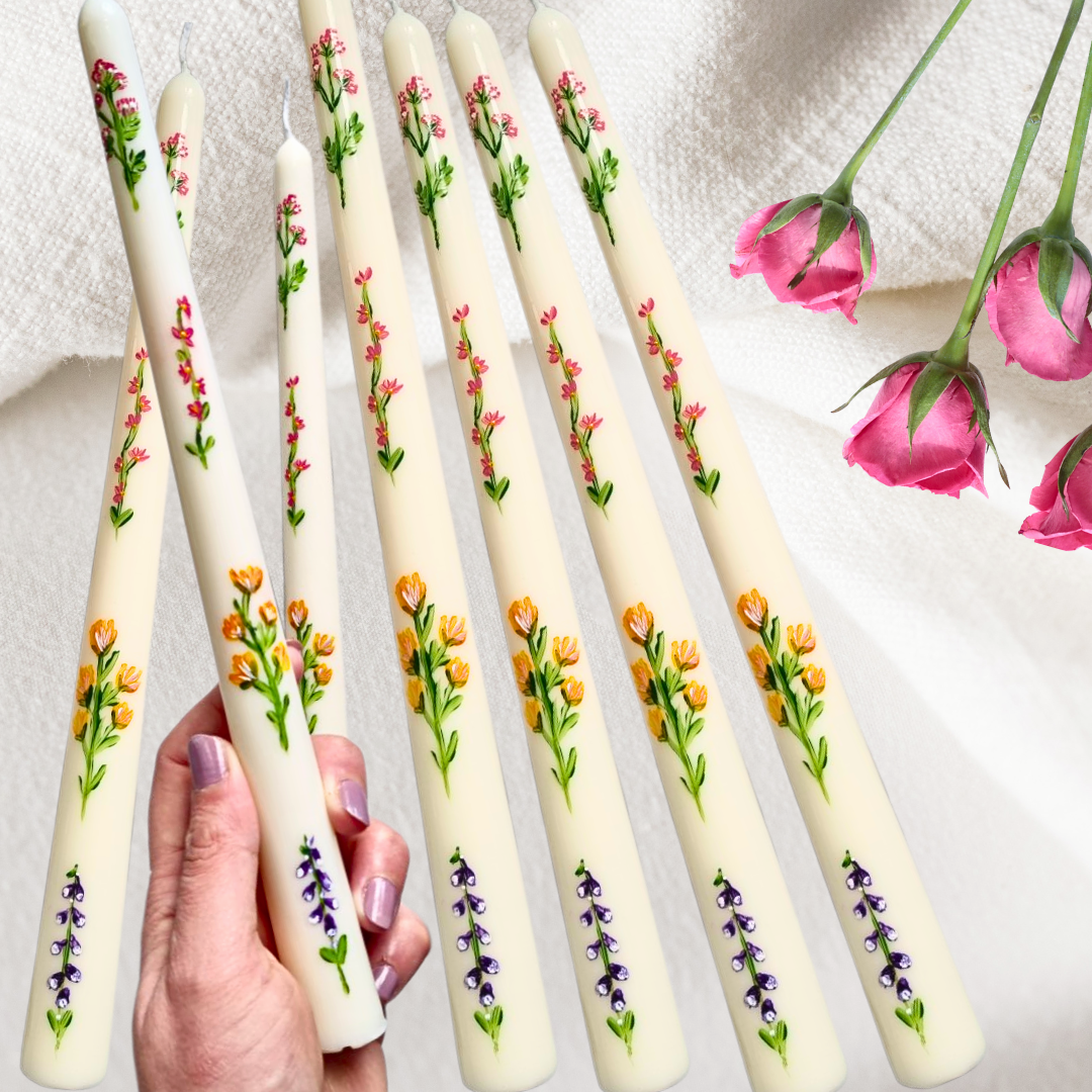 Handpainted Taper Candles (Set of 2)