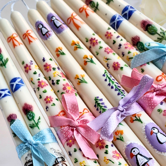 Handpainted Taper Candles (Set of 2)