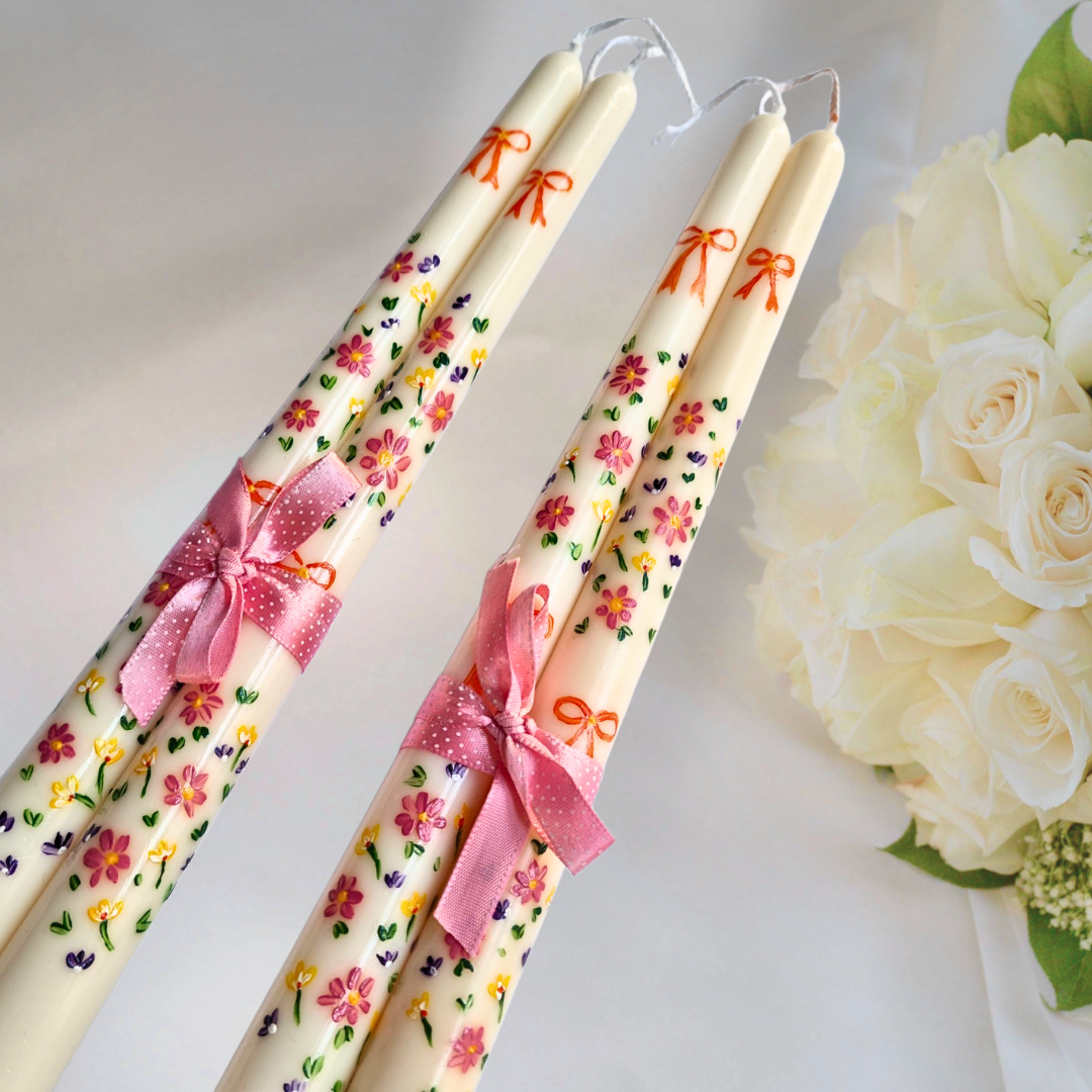 Handpainted Taper Candles (Set of 2)