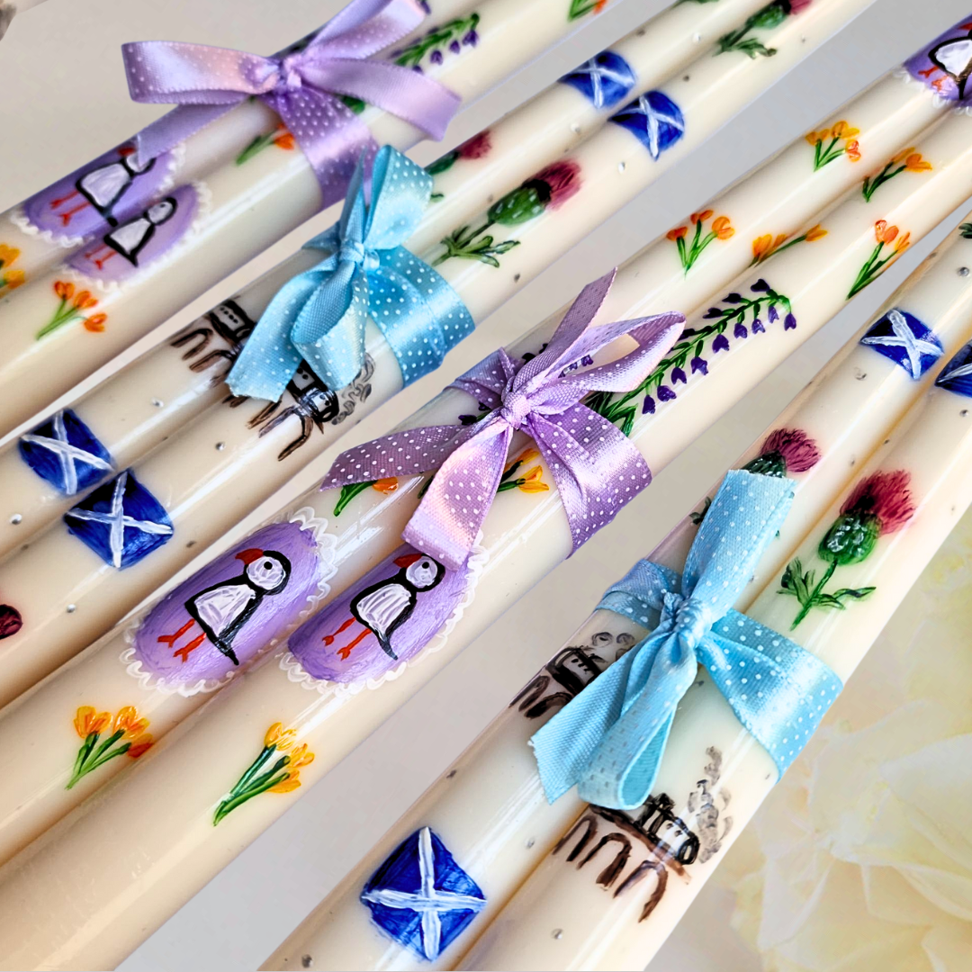 Handpainted Taper Candles (Set of 2)