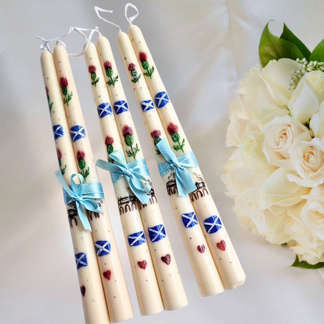 Handpainted Taper Candles (Set of 2)