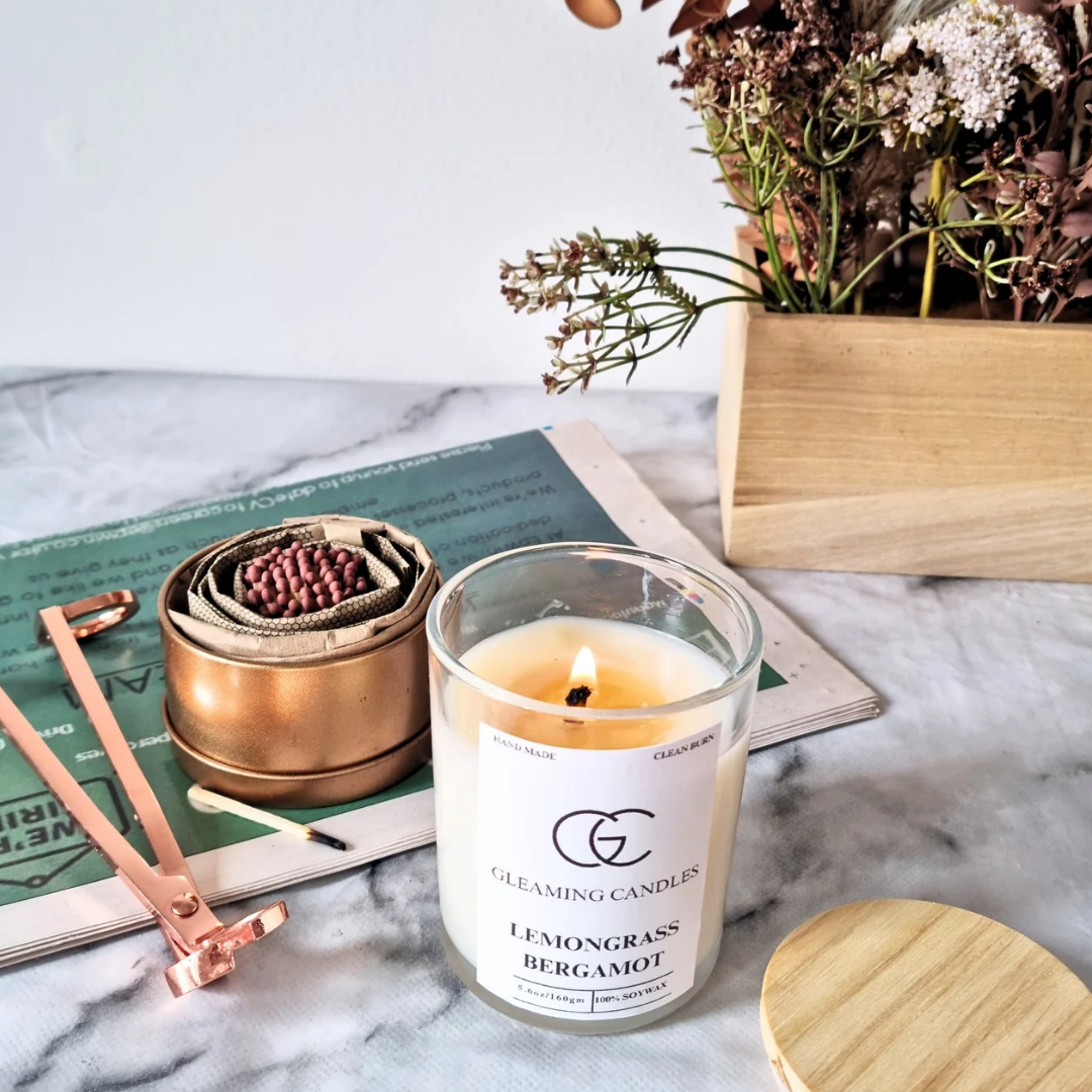 Lemongrass Bergamot Scented Candle (Jar)
